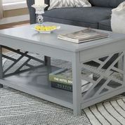 Coventry 36"W Wood Coffee Table, Gray