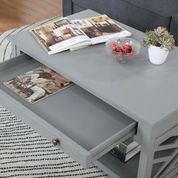 Coventry 36"W Wood Coffee Table, Gray