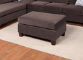 Living Room Cocktail Ottoman Dark Coffee Velvet Wooden Legs