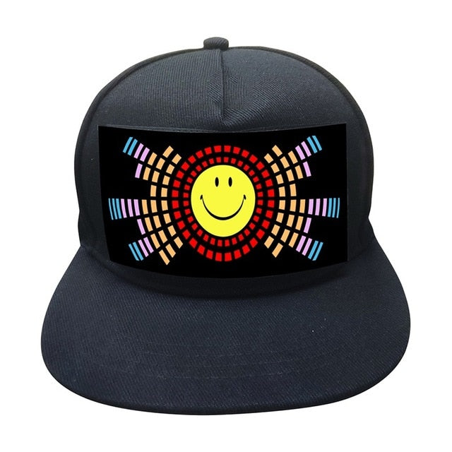 Light Up Sound Activated Baseball Cap DJ With Detachable Screen
