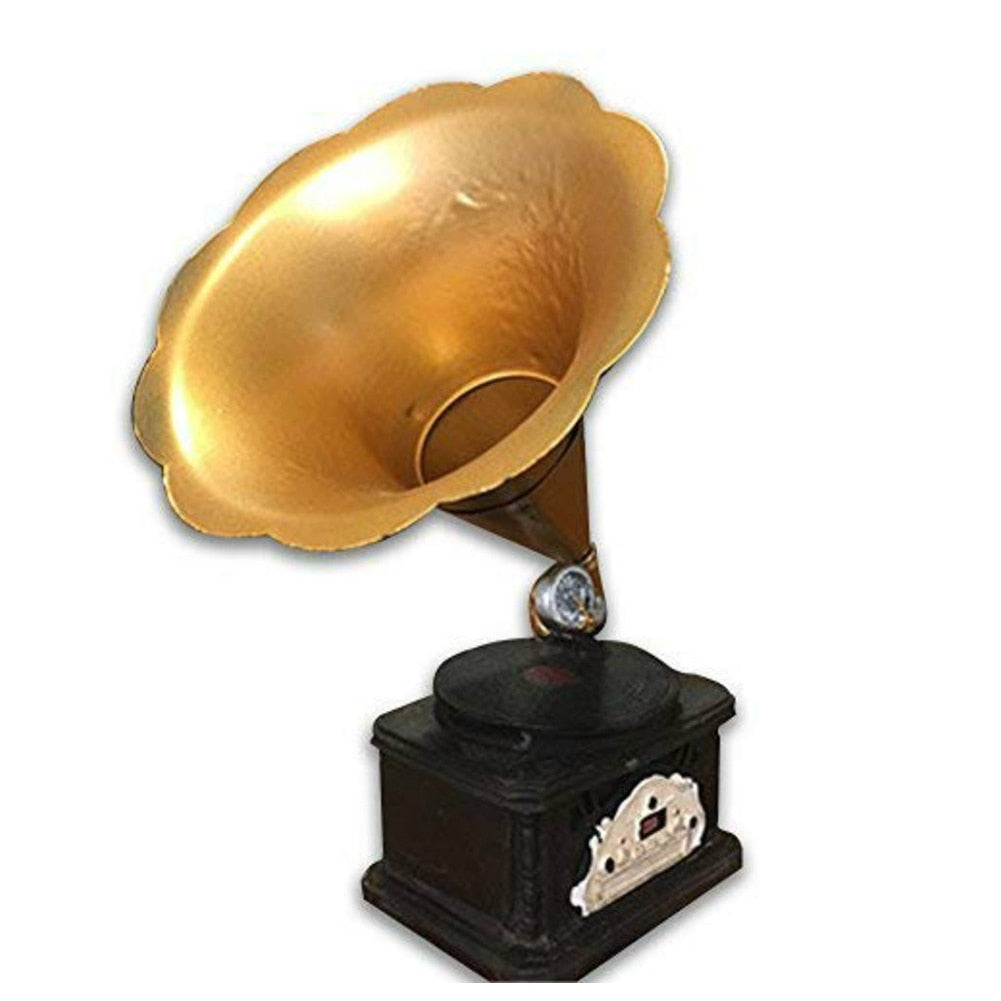Metal Retro Phonograph Model Vintage Record Player Prop Antique Gramophone Model Home Office Club Bar Decor Ornaments