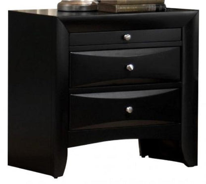 Contemporary Style Nightstand End Table 1Pc Black Finish Wood Veneers & Solids 2 Storage Drawers
