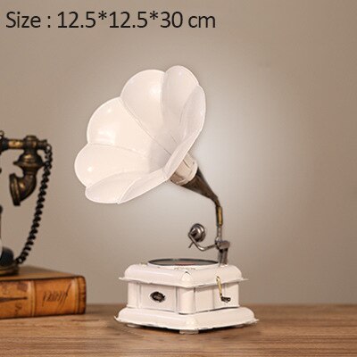 Retro Gramophone Model European Ornaments Gramophone Decoration Iron Record Player Model Crafts Home Ornaments Home Decorations