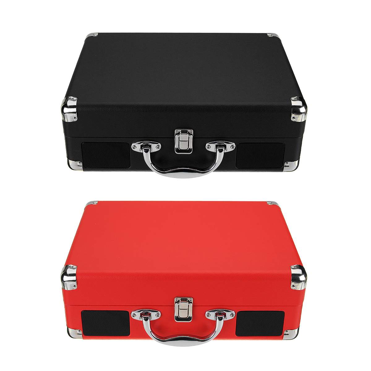 Vintage 33/45/78 RPM bluetooth Suitcase Turntable Vinyl LP Record Player 3-Speed Aux-in Line-out