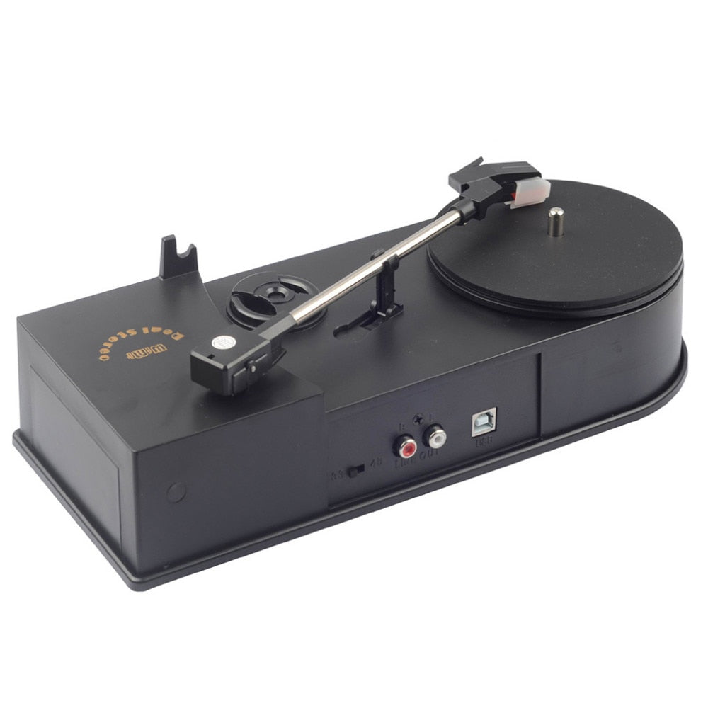 Vintage Phonograph Portable Turntables Vinyl Record Player Converter 45/33RPM LP Turntables to MP3 WAV Record Player, Plug&Play
