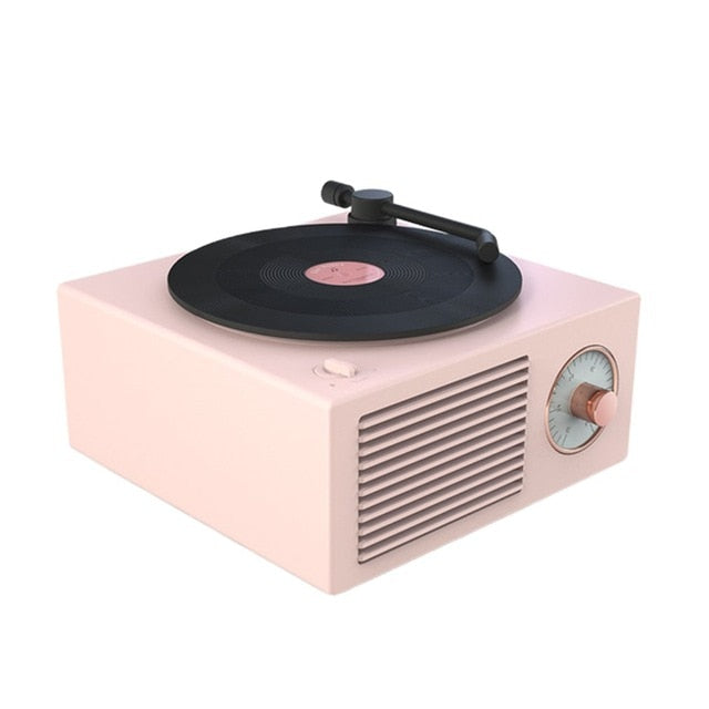 Vinyl Record Player Speaker Wireless Portable Mini Steel Retro Atomic Speaker Radio Cassette Recorder