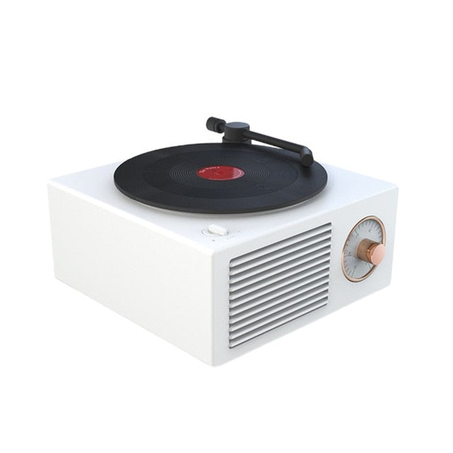 Vinyl Record Player Speaker Wireless Portable Mini Steel Retro Atomic Speaker Radio Cassette Recorder