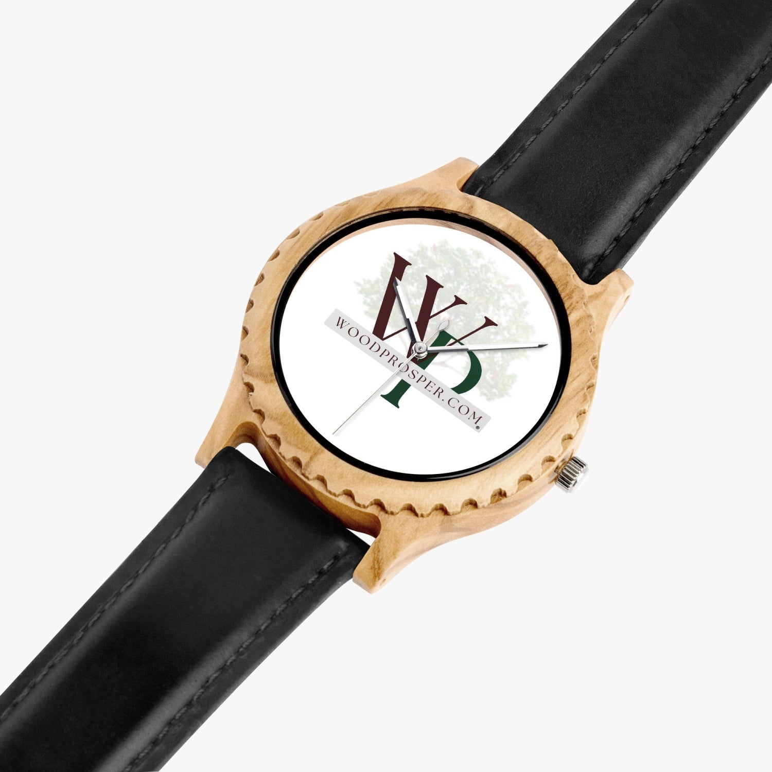 Wood Prosper Italian Olive Lumber Wooden Watch - Leather Strap