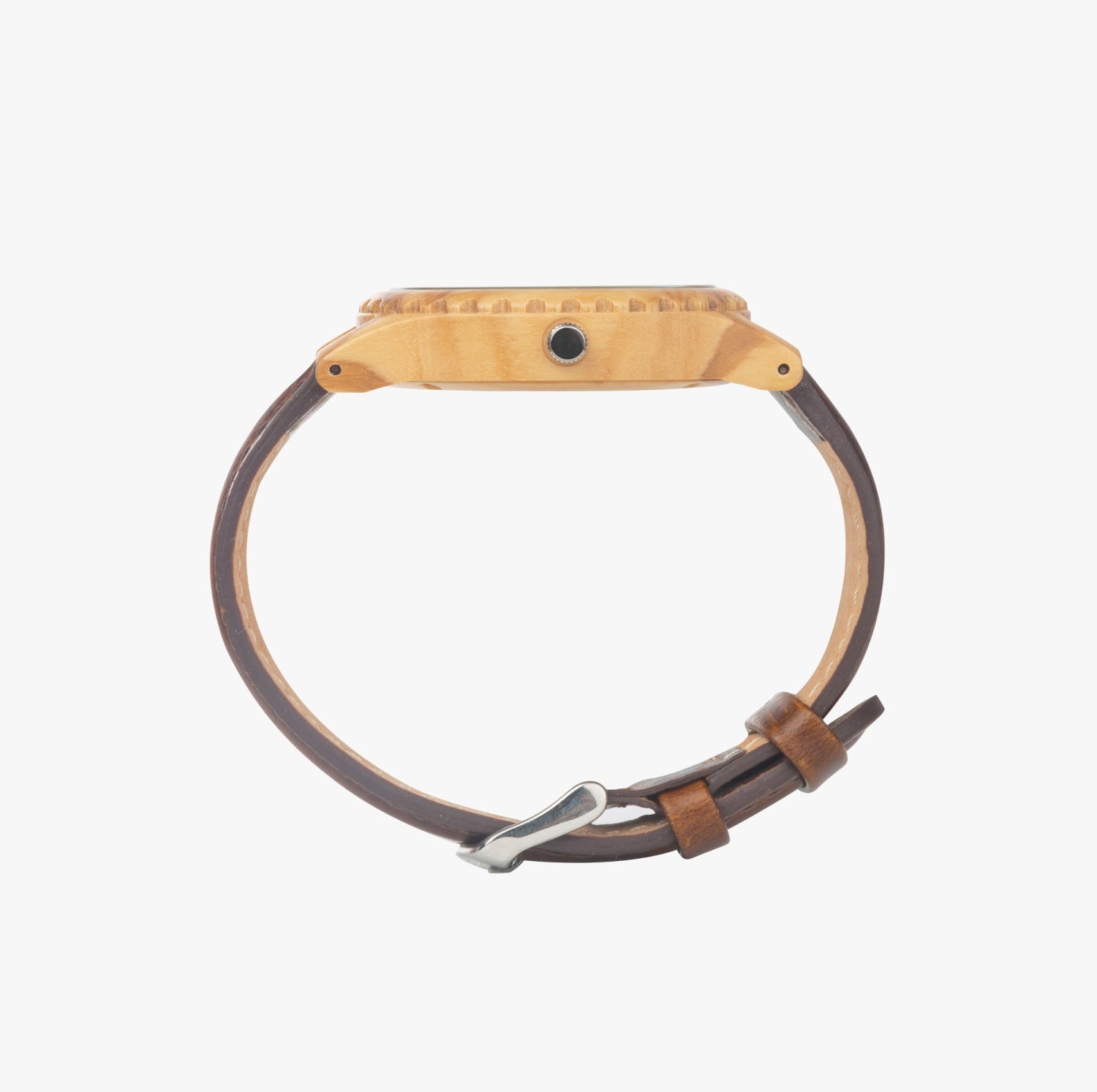 Wood Prosper Italian Olive Lumber Wooden Watch - Leather Strap