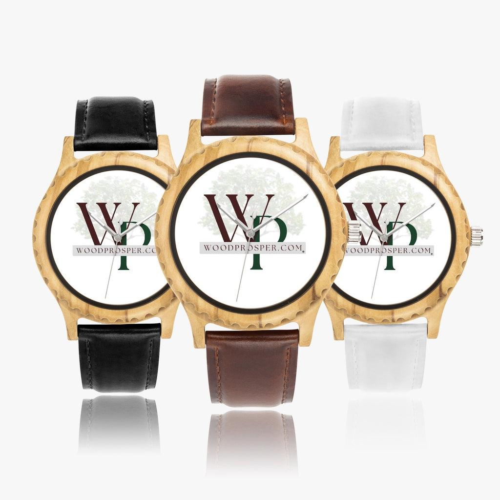 Wood Prosper Italian Olive Lumber Wooden Watch - Leather Strap