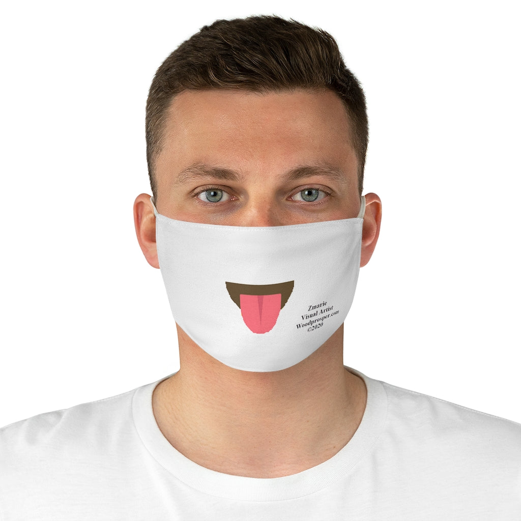Emoji Mood Mask- Tongue Out Expression Fabric Face Mask