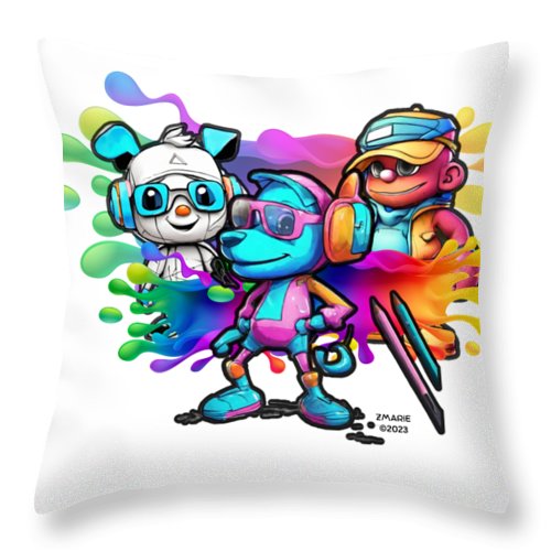 Cartoon Squad - Throw Pillow