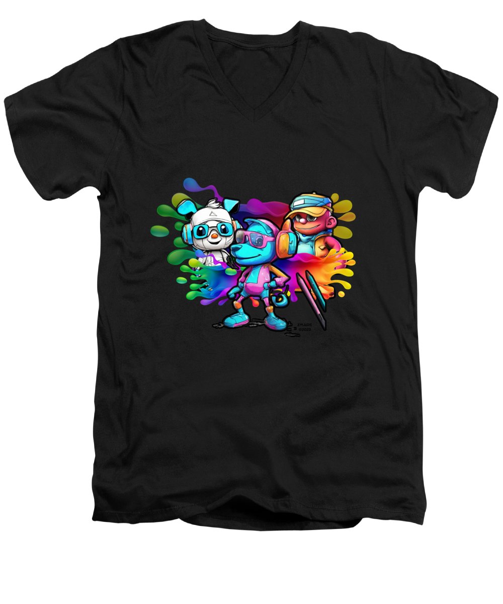 Cartoon Squad - Men's V-Neck T-Shirt