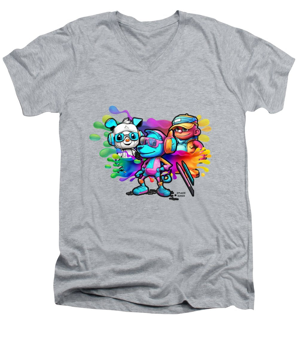 Cartoon Squad - Men's V-Neck T-Shirt