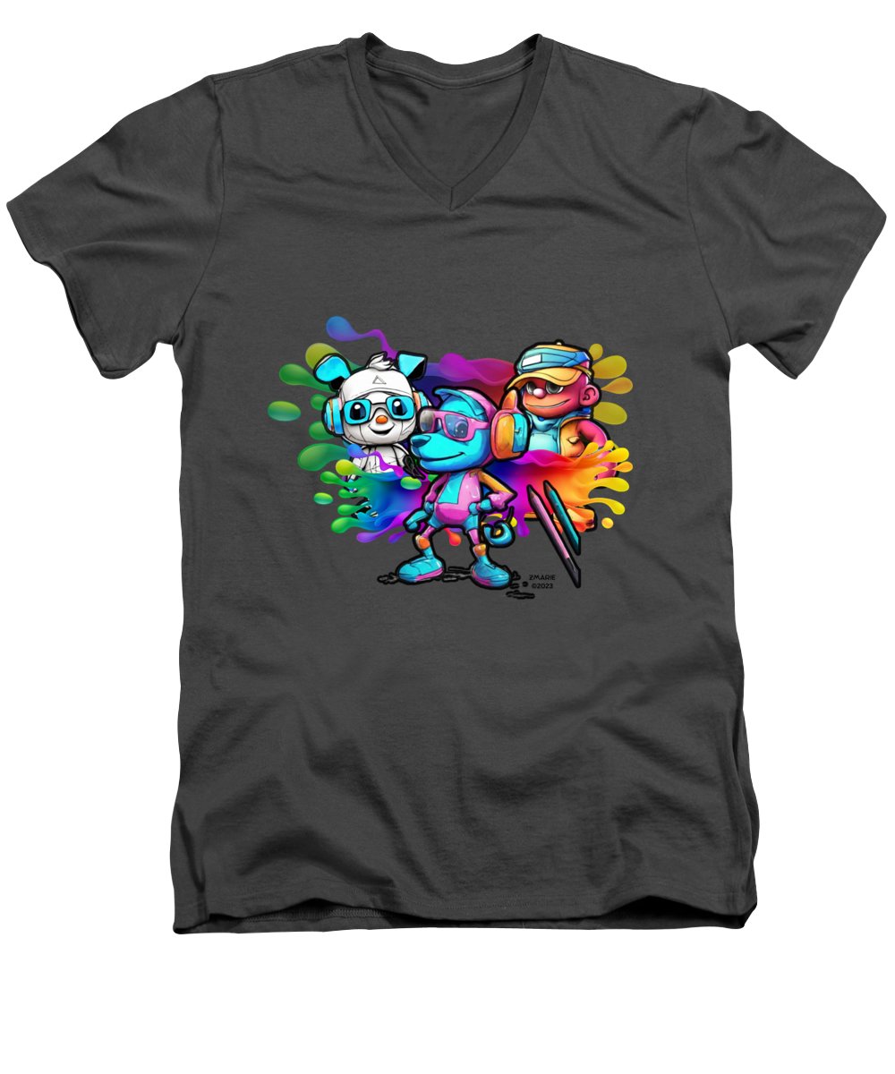 Cartoon Squad - Men's V-Neck T-Shirt