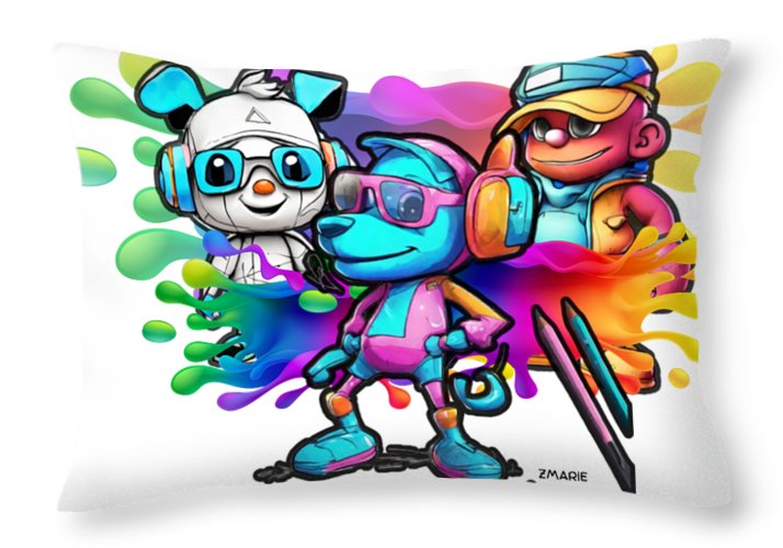 Cartoon Squad - Throw Pillow