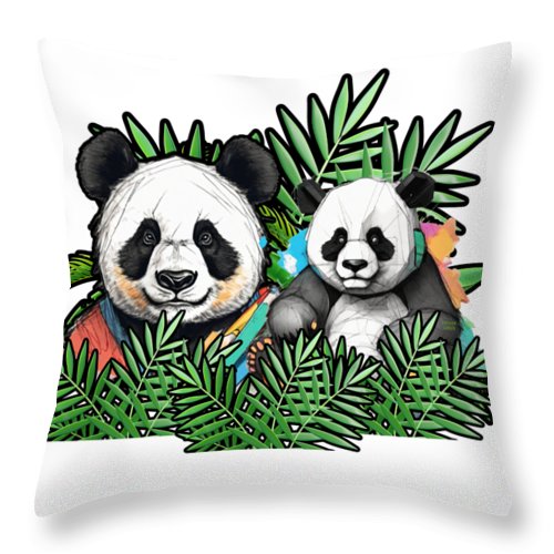 Colorful Panda - Throw Pillow