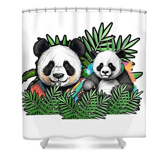 Colorful Panda - Shower Curtain