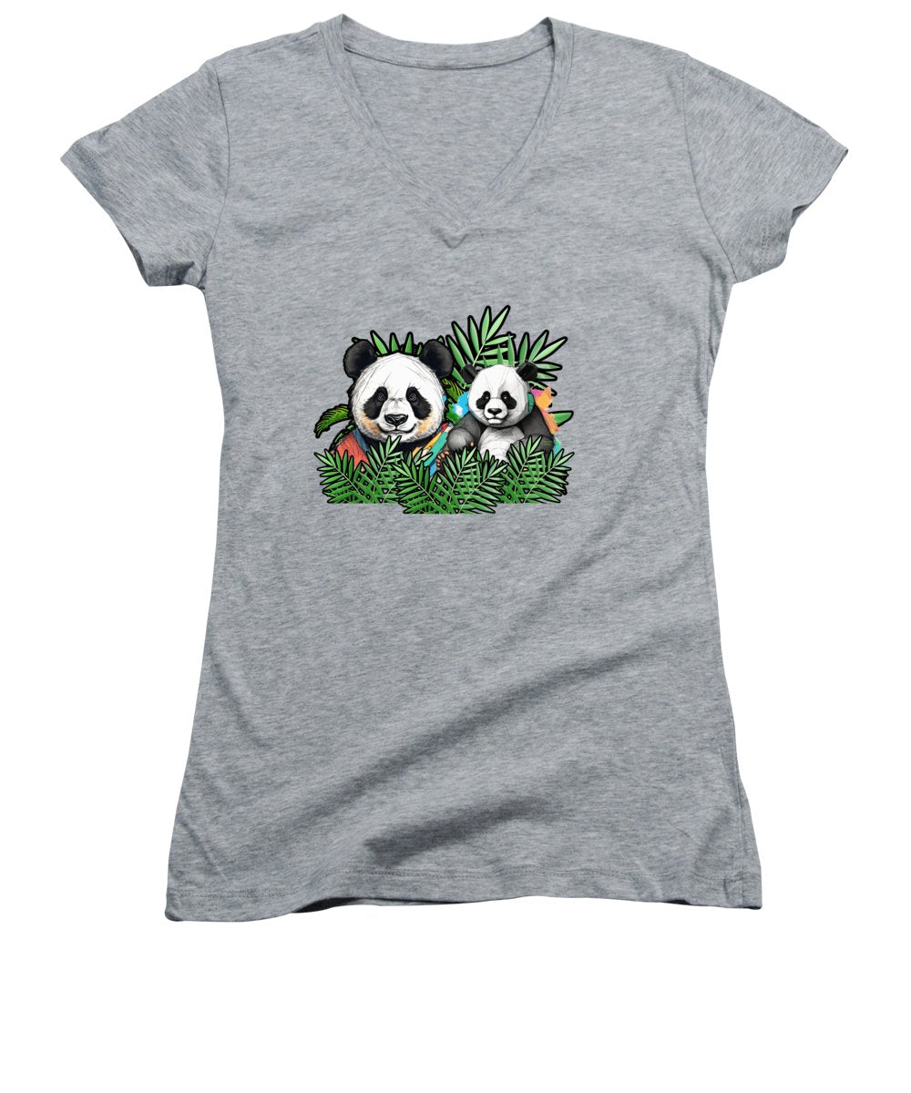Colorful Panda - Women's V-Neck