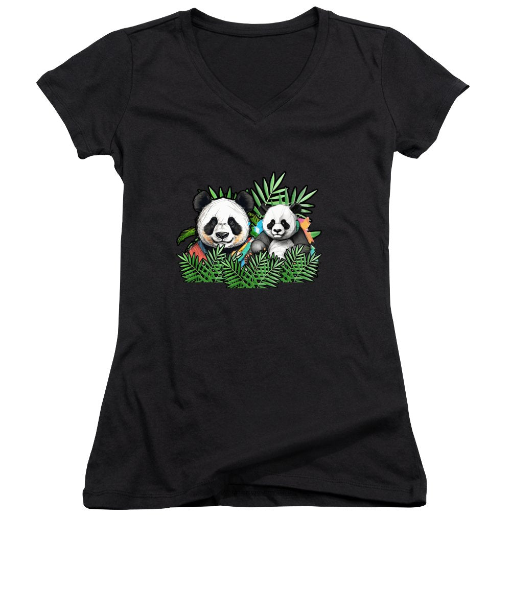 Colorful Panda - Women's V-Neck