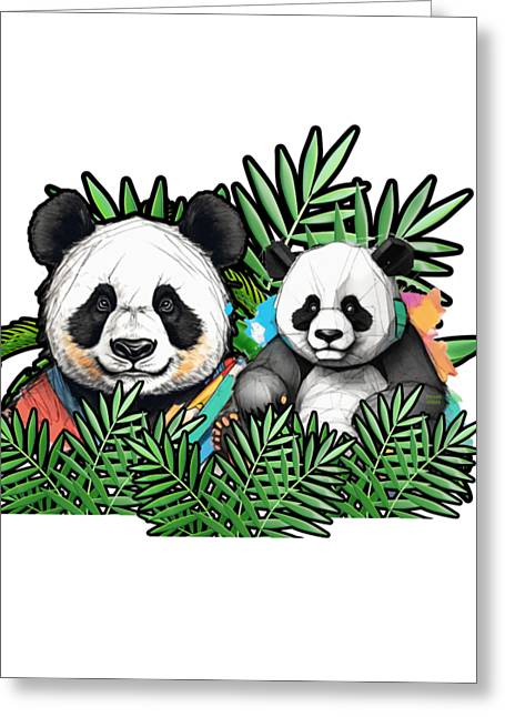 Colorful Panda - Greeting Card