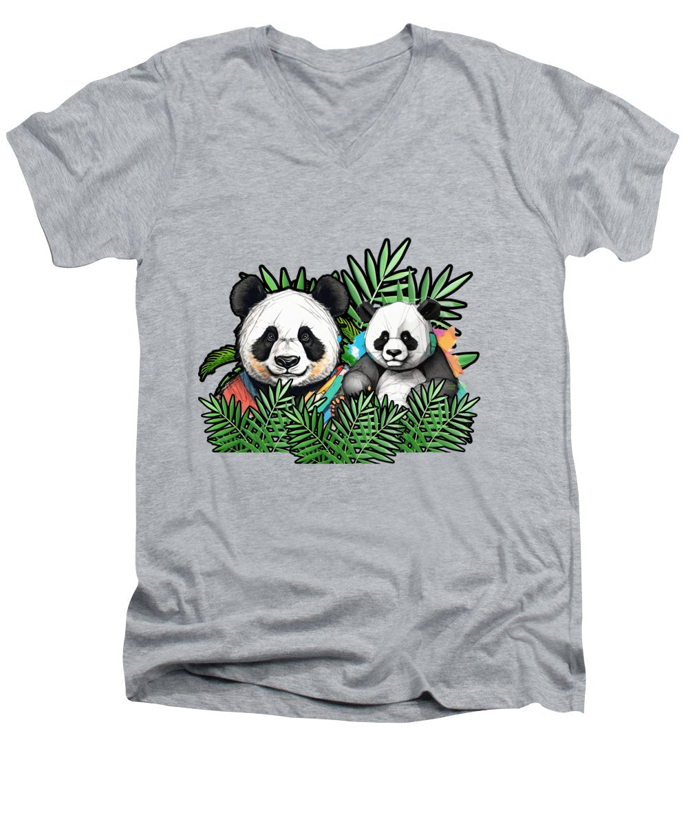 Colorful Panda - Men's V-Neck T-Shirt