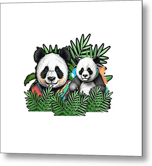 Colorful Panda - Metal Print