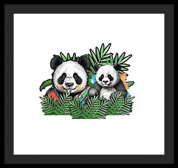 Colorful Panda - Framed Print