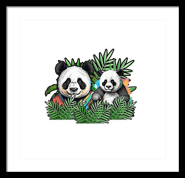 Colorful Panda - Framed Print