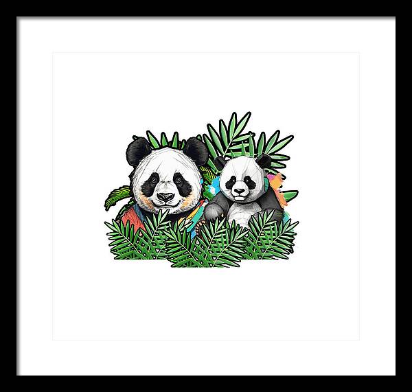 Colorful Panda - Framed Print