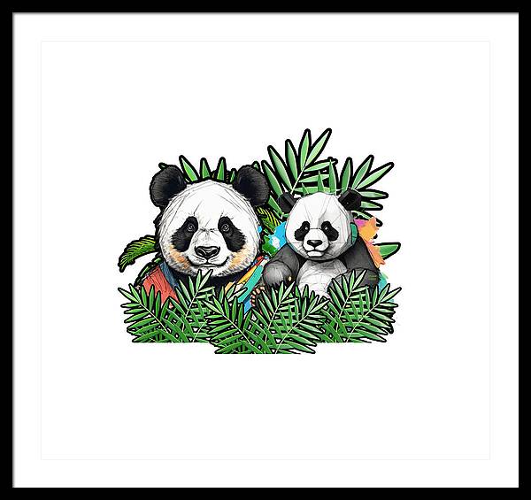Colorful Panda - Framed Print