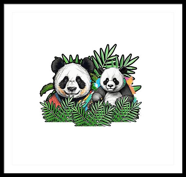 Colorful Panda - Framed Print