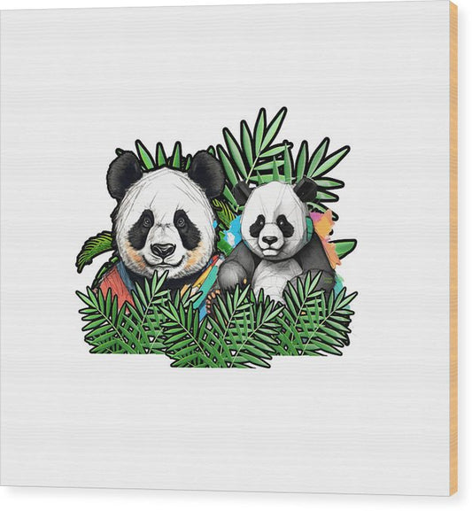 Colorful Panda - Wood Print