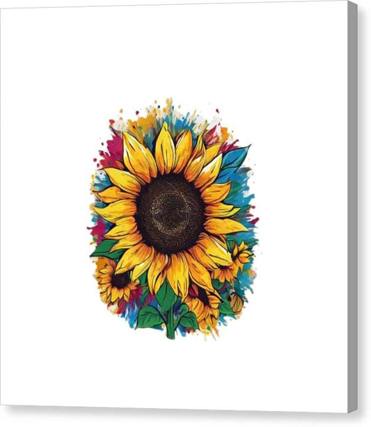 Colorful Sunflower - Canvas Print