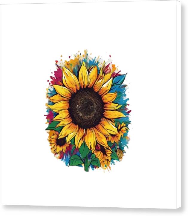 Colorful Sunflower - Canvas Print