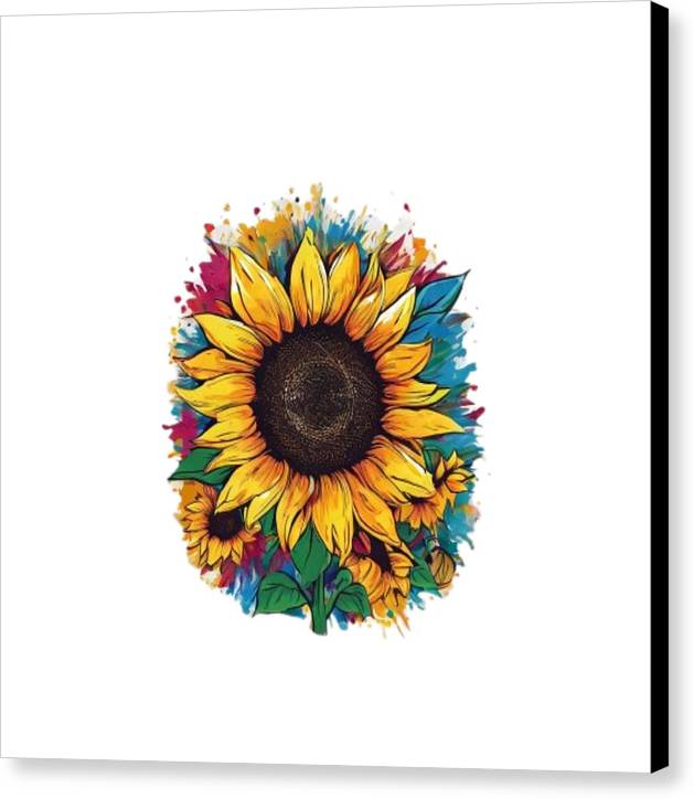 Colorful Sunflower - Canvas Print