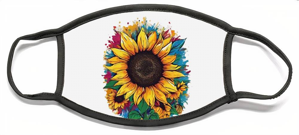 Colorful Sunflower - Face Mask