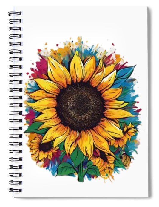 Colorful Sunflower - Spiral Notebook