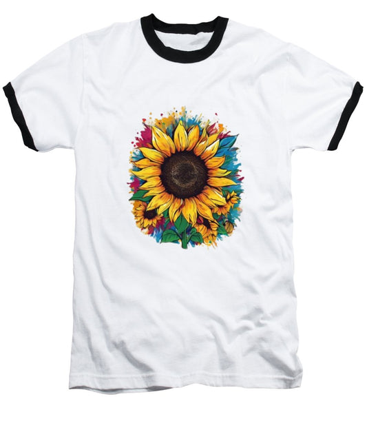 Colorful Sunflower - Baseball T-Shirt