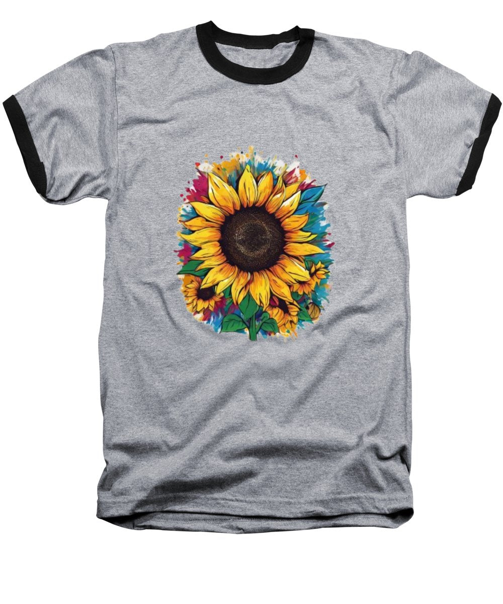 Colorful Sunflower - Baseball T-Shirt