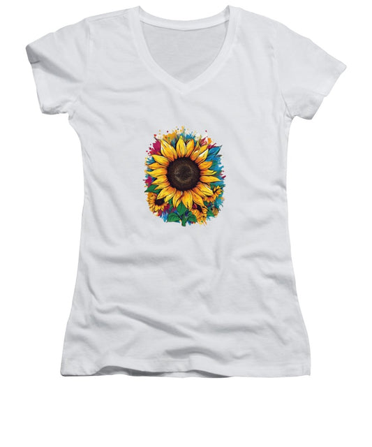 Colorful Sunflower - Women's V-Neck
