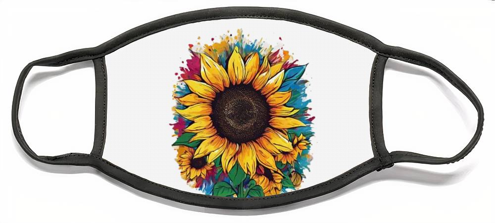 Colorful Sunflower - Face Mask