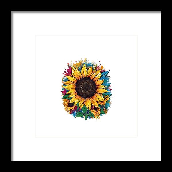 Colorful Sunflower - Framed Print