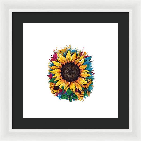 Colorful Sunflower - Framed Print