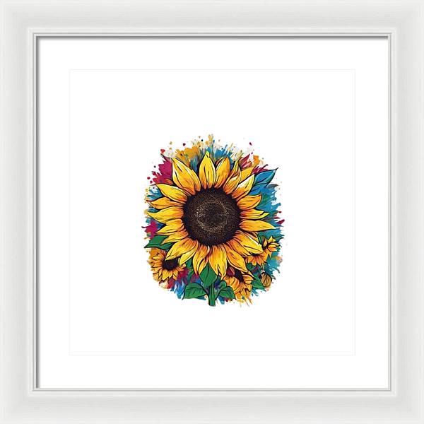 Colorful Sunflower - Framed Print