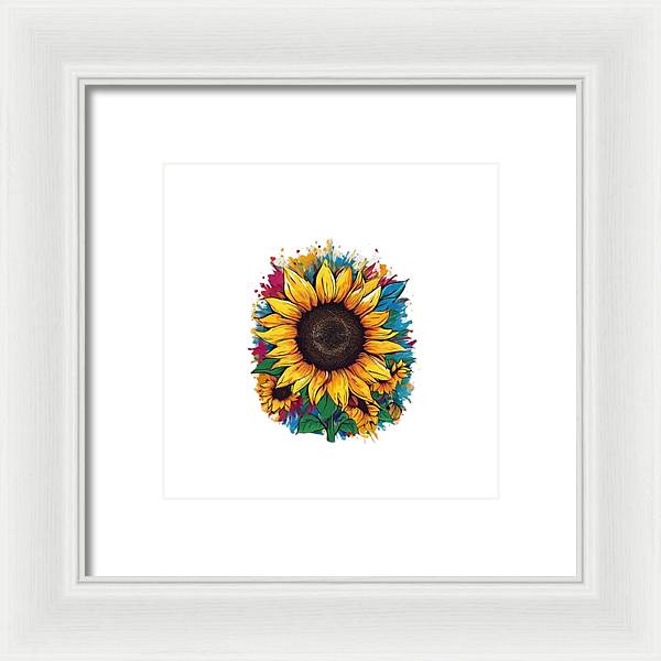 Colorful Sunflower - Framed Print