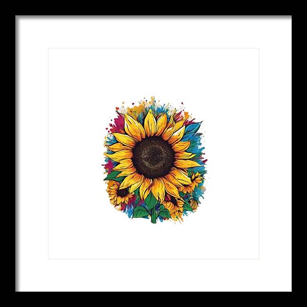 Colorful Sunflower - Framed Print