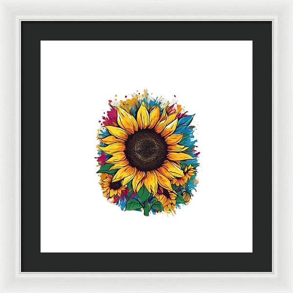 Colorful Sunflower - Framed Print