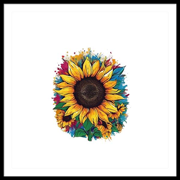 Colorful Sunflower - Framed Print