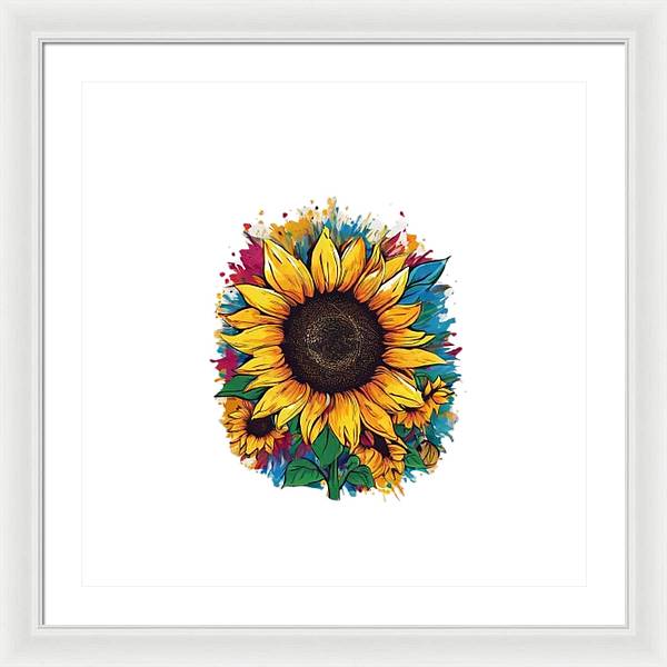 Colorful Sunflower - Framed Print